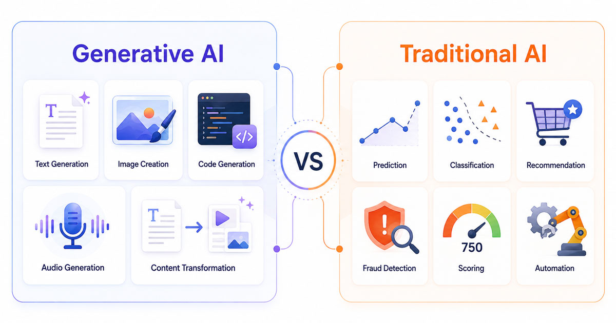 Generative AI vs Traditional AI - What Is the Difference? - The Project ...