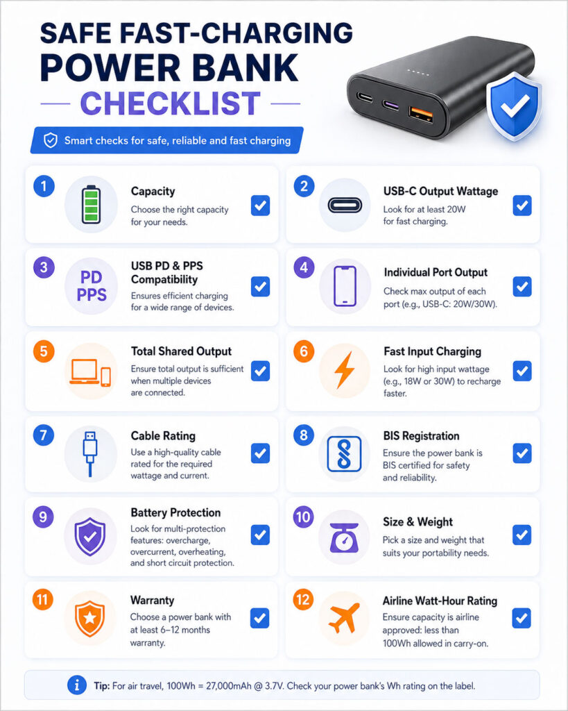 Checklist for choosing a safe fast-charging power bank